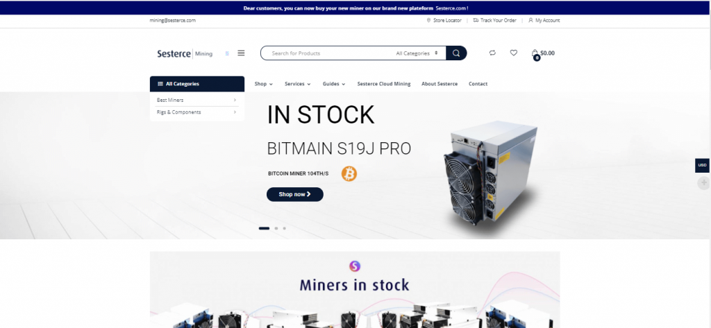 A Phony Crypto Miner Hardware and Retail Store mining.sesterce.com