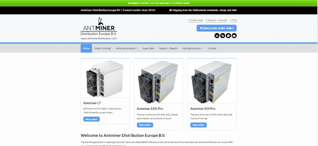 Antminer Distribution Crypto Miner Retail Store