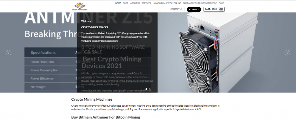 Bitcoin Miner Online is a Scam Crypto Miner Store
