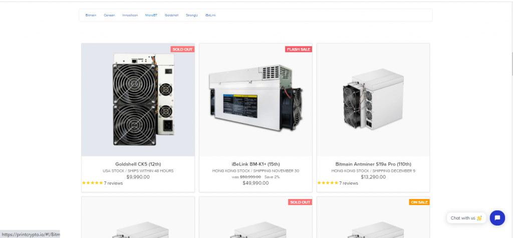 Available ASIC Miners Print Crypto