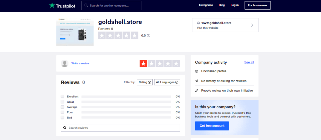 Clients experience with the Goldshell Store (goldshell.store) 