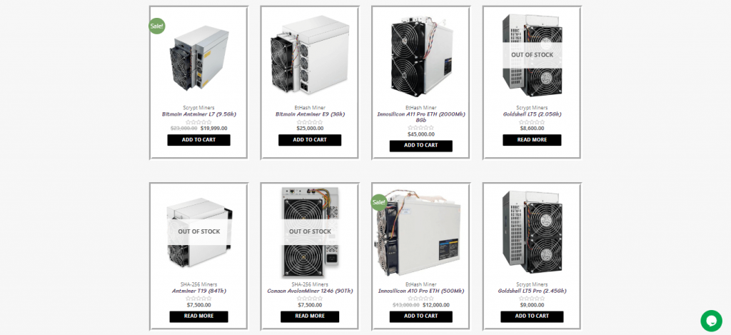 Crypto Miners For Sale listed miners